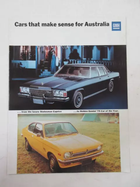 Holden Statesman Torana Gemini Monaro Panel Van Advertising Sales Brochure