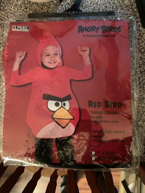 Red Angry Birds Rovio Video Game Child Halloween Costume NWT Toddler 2T