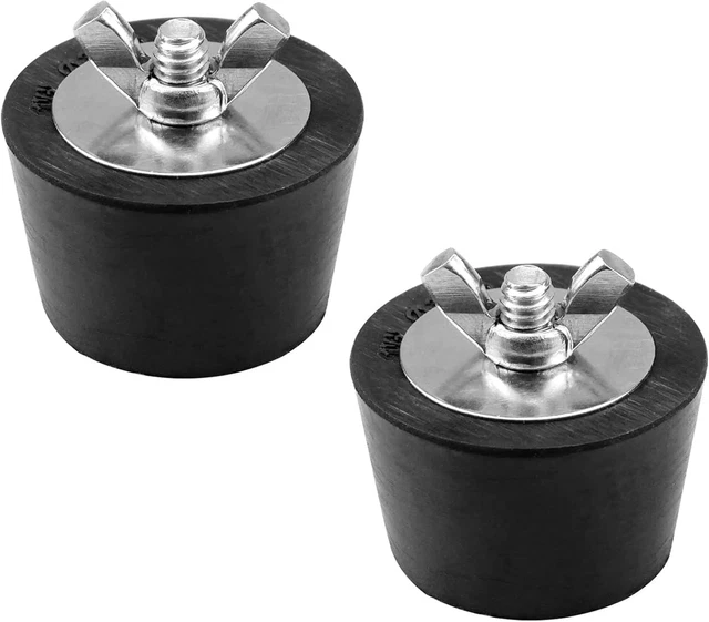 QWORK Pool Winterstopfen 2er Set – 38 Mm, Frostsicherer Silikonstopfen Mit Edelstahl-Flügelmutter, Für Einlaufdüsen & Abflussrohre, 32-38 Mm