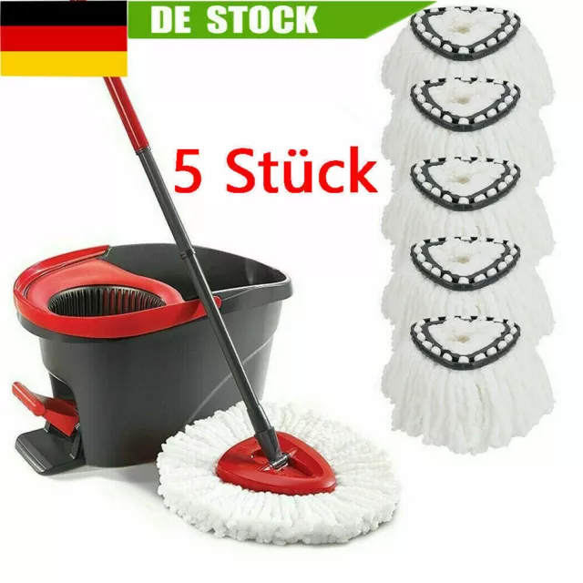 5x Wischbezug Clean Moppkopf Ersatzkopf für Vileda Turbo Wischmop Easy Wring DE