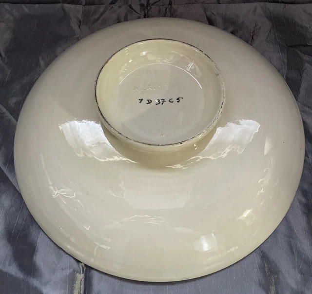 Grand Plat Vintage en Faïence / Décor de Tulipe / Signé Kerina Monaco 3
