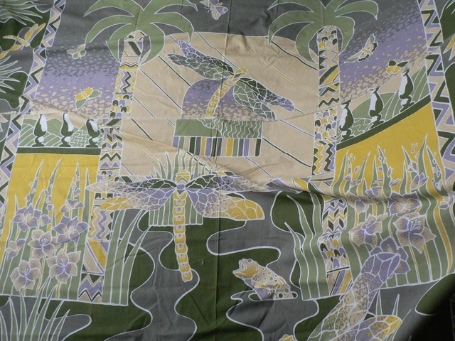Vintage 1980's Pastels Fabric Remnant Wall Mural Angela Hunt Retro