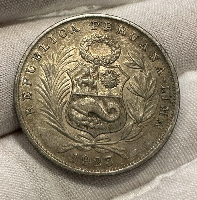 1923 PERU 1/2 SOL KM-216 NICE! Combined shipping! B1910