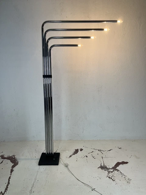 Lampada terra Reggiani Illuminazione acciaio anni 70’ vintage design