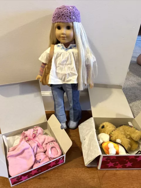 American Girl Julie Albright Doll without Box, Pajama Set, Dog Walking Set