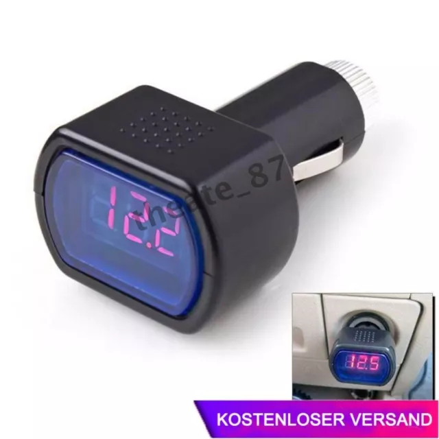 LED Zigarettenanzünder Batterie Tester Voltmeter Kfz Spannungsanzeige 12V 24V