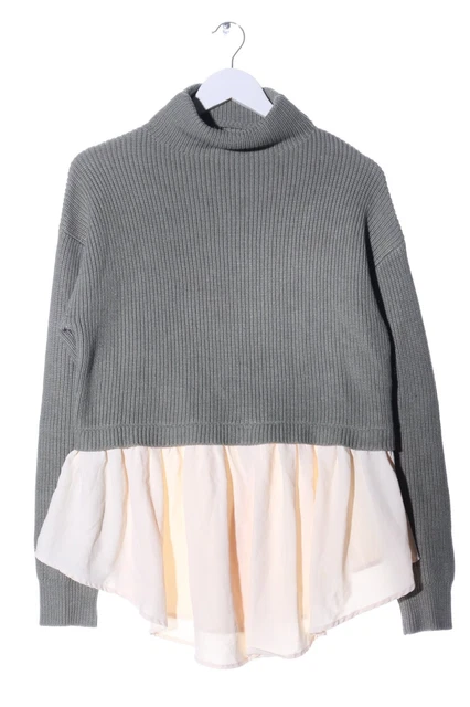 ZARA Pull-over à col roulé Dames Pull T EU 38 blanc cassé-gris vert ZARA Pull-over à col roulé Dames Pull T EU 38 blanc cassé-gris vert