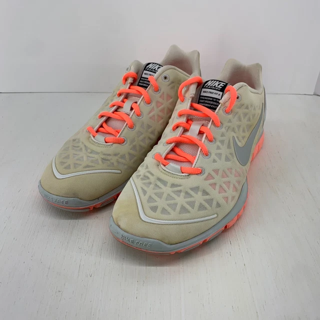 Nike Free Fit 2 Womens White Coral Pink Training Shoes Size 9 #487789-100