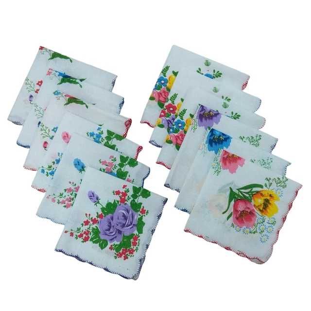 12x mouchoirs en coton pour femmes mouchoirs pour femmes mouchoirs à poche
