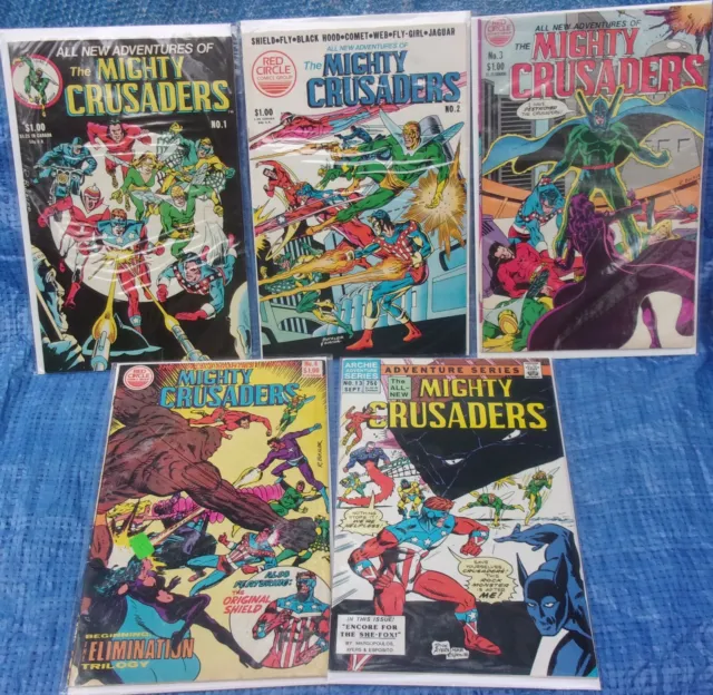 Red Circle Comics The Mighty Crusaders Lot #1 2 3 4 13 Lot Fly Shield Archie