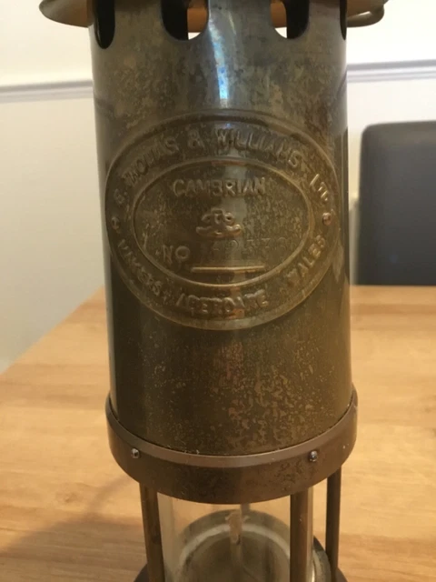 E THOMAS & WILLIAMS LTD MAKERS ABERDARE BRASS MINERS LAMP  No 232538 2