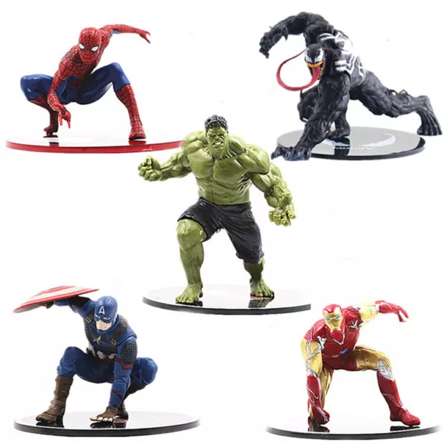 Marvel Avengers Iron-man Spiderman-Action Hulk Figures SuperHero Toy With Base