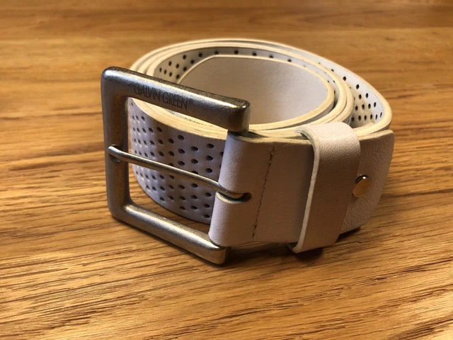GALVIN GREEN MENS White Leather Golf Belt to suit 34 Waist 12.50