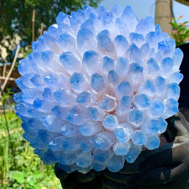 13.64LB New Find BLUE Phantom Quartz Crystal Cluster Mineral Specimen Healing 2