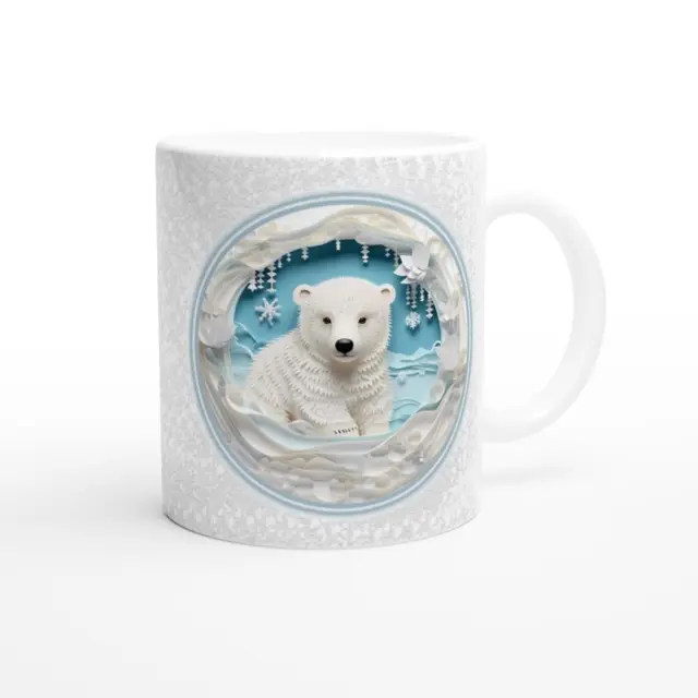 Eisbär Grafik Keramik Tasse 325ml Kaffee Becher