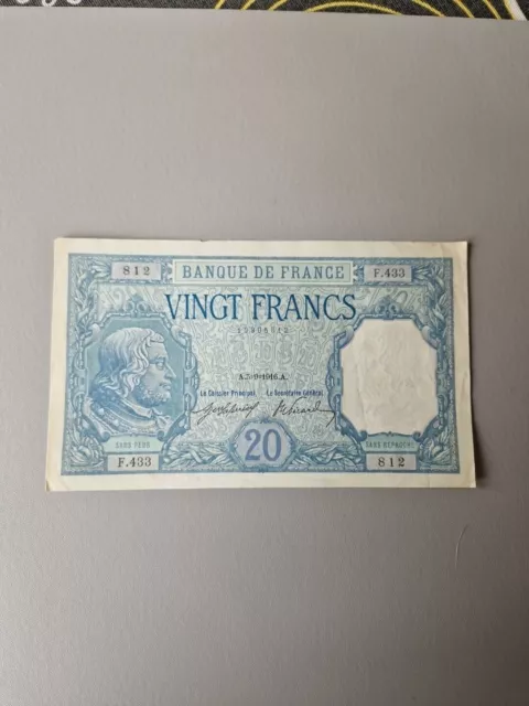 billet banque de France Vingt Francs
