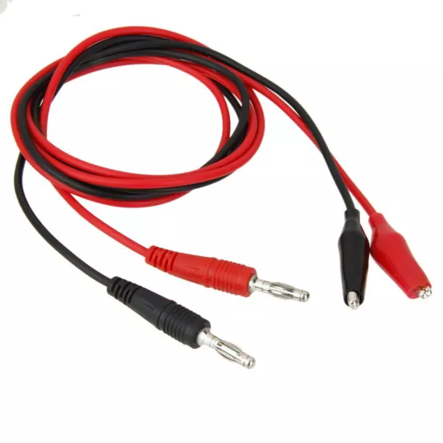 Banana plug to Aligator Clip Test Lead Cable for Tester Multimeter R+B 2