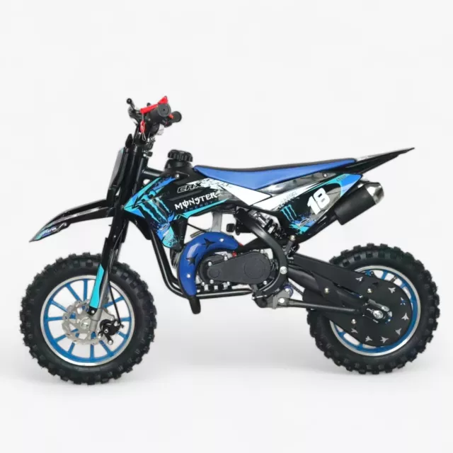 X-Power Mini Dirt Bike 49cc Petrol 50cc Kids off-road Motorbike Scrambler BLUE