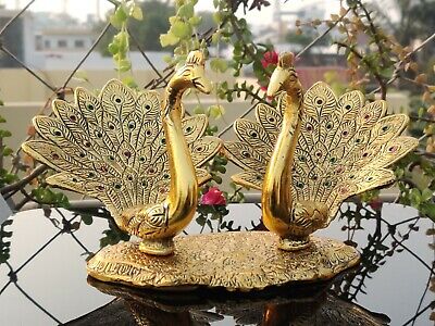 Pair of Vintage Brass Pheasant Peacock Bird Figurine Statues 12 & 13" GIFT Pack