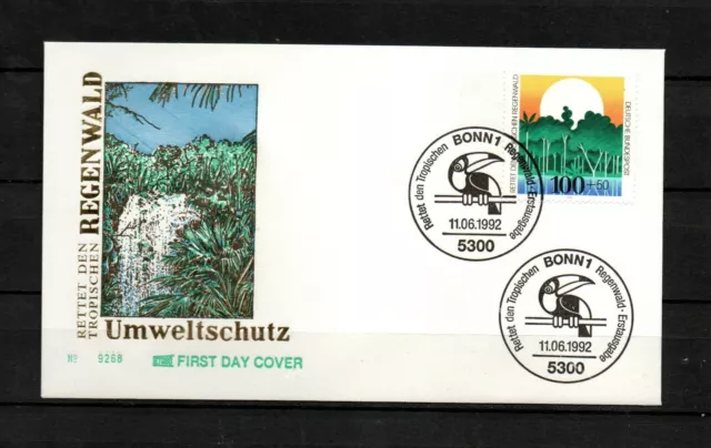 Bund FDC MiNr. 1615 Umweltschutz: Rettet den tropischen Regenwald EST Bonn