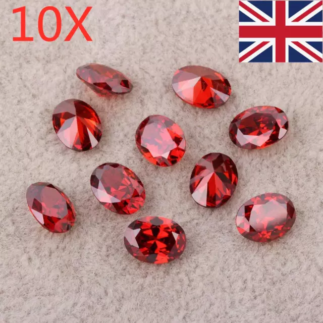 10PCS Oval Shape Cut Red Ruby Mozambique Loose Gemstone 12x16mm AAAAA Grade UK