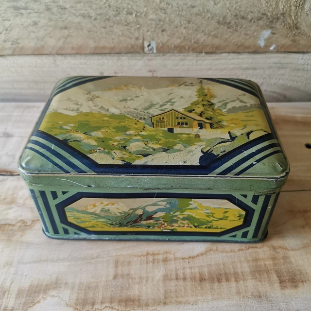 Ancienne Boîte à Biscuits En Tôle Lithographiée – France, Années 30