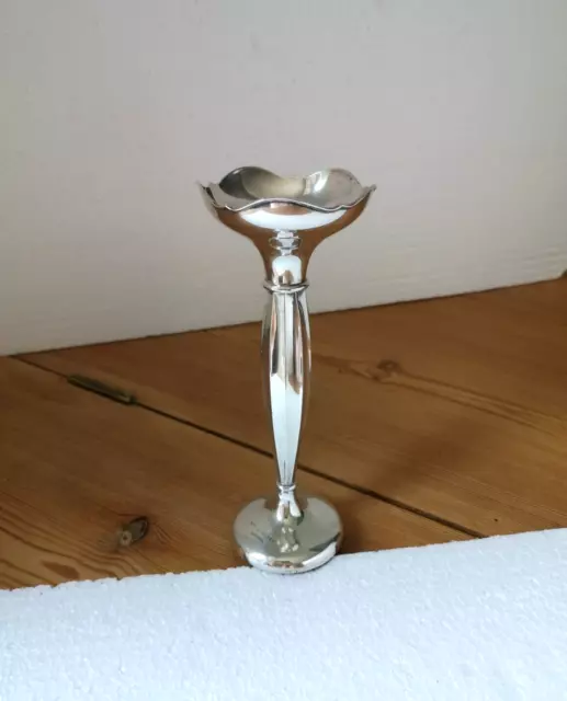 schöne alte 925 Sterling Silber Vase - Tulpe / Blume - Jugendstil / Birmingham