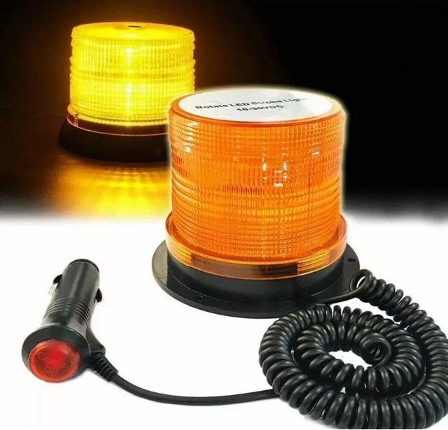 Sirena Lampeggiante Rotante 12V Con Base Magnetica - Luce Di Emergenza Arancione Per Auto - Foto 2