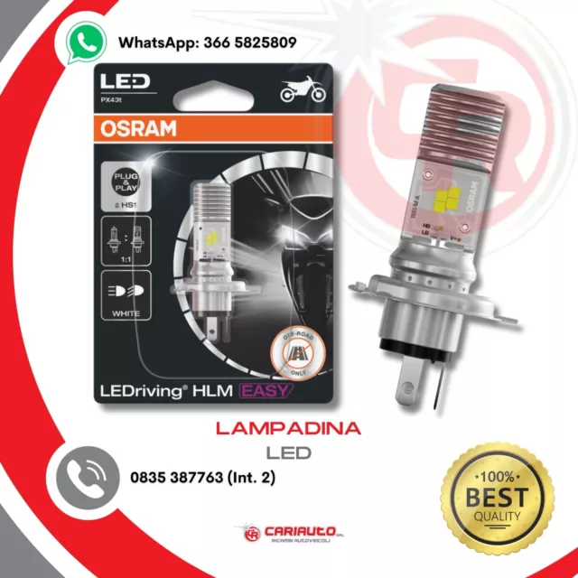 Lampada HS1 OSRAM Bianca LEDriving HLM 6000K Per Moto 12V 64185DWESY-01B PX43t