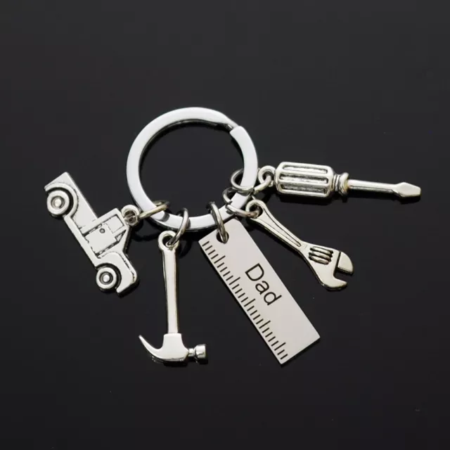 Dad Keychain Pickup Truck Tools Wrench Hammer Screwdriver Father's Day Gift
