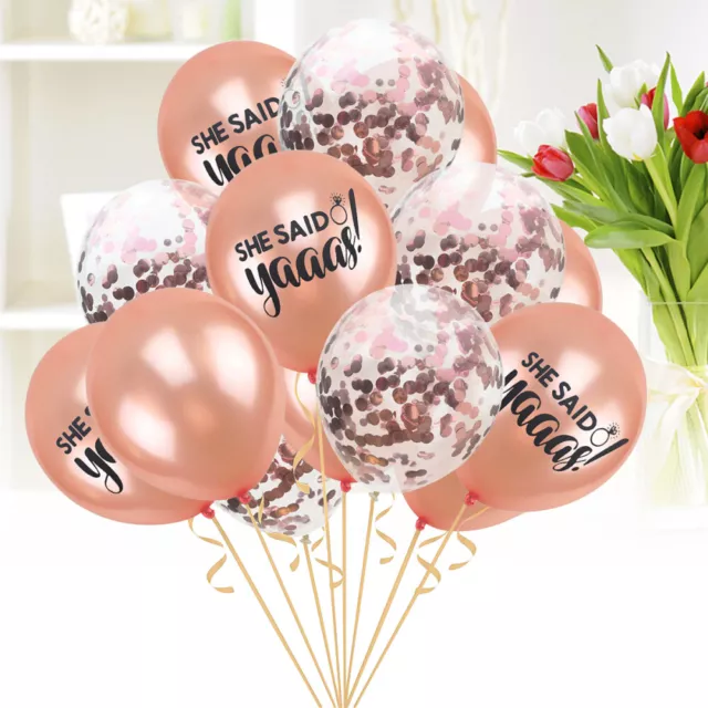15 Pcs Rose Gold Wedding Decorations Balloons Bachelorette Party Supplies