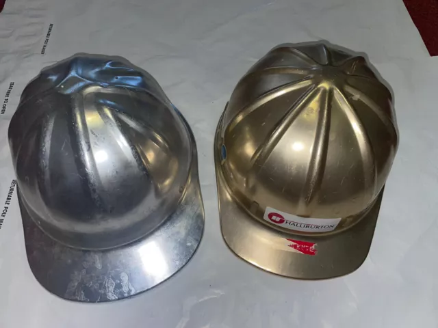 Vintage Lot Of 2 Willson Super Tough Aluminum Hard Hat