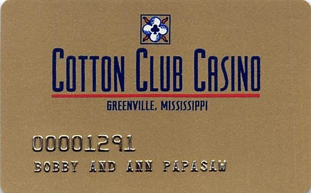 Cotton Club Casino - Greenville, MS - Rare Special Issue Card