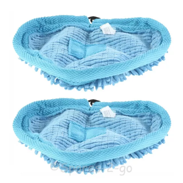 2x Pifco 6 in 1 Microfibre Coral Steam Mop Cleaning Cloth Pads Reusable Washable