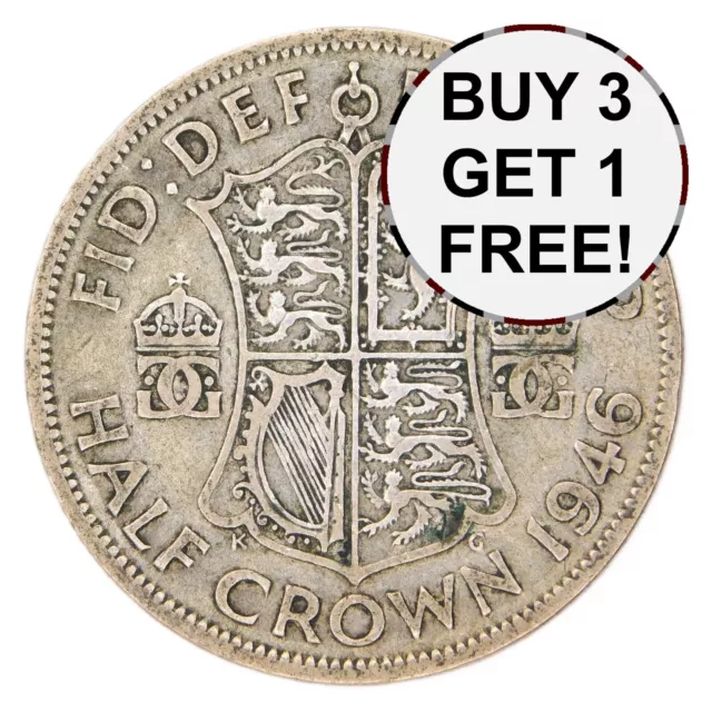 King George Vi Half Crown - 1937-1946  - .500 Silver - Pick Your Year