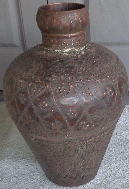 Beautiful Pressed Tin Large Decorative Vase – GDC – India – GREAT FOR DISPLAY 2