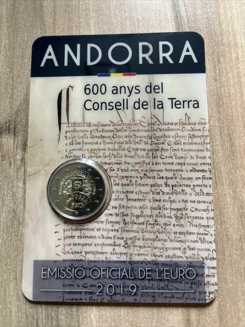 Andorra, 2 Euro, 600 Jahre Landrat, 2019, Coincard