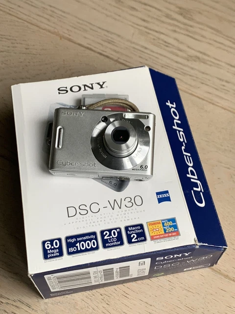 Sony Cybershot DSC-W50 6.0MP Compact Digital Camera Silver, Used, Boxed.