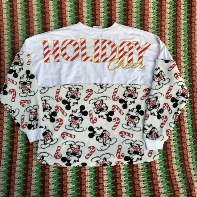Disney Mickey Holiday Cheer Spirit Jersey Adult Candy Cane Christmas Size XL