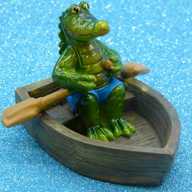 TEICHDEKO SCHWIMMTIER SCHWIMMFIGUR Dekofigur Gartenteich Krokodil im