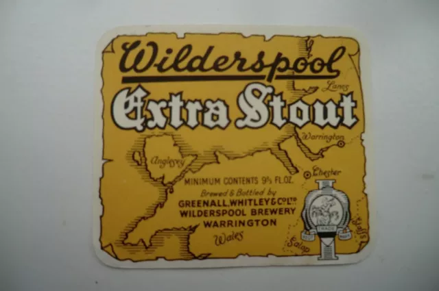 Mint Greenall Whitley Warrington Wilderspool Extra Stout Brewery Beer Label