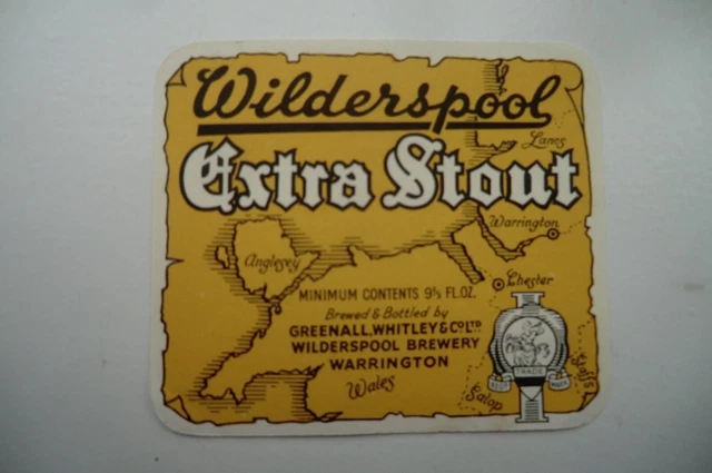 Mint Greenall Whitley Warrington Wilderspool Extra Stout Brewery Beer Label