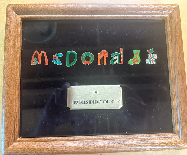 Rare Vintage  McDonald's Holiday Collection , Framed , 1996, McDonald's, Pins