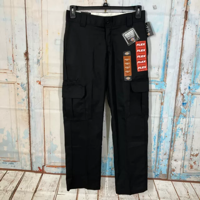 Dickies Mens Flex WP595 Regular Fit Straight Leg Work Uniform Cargo Pocket Pants