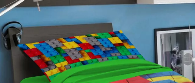 coppia di federe  per cuscino per dormire  stampa 3D lego/matite