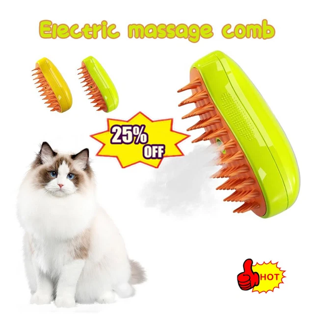 3 In1 Cat Steam Brush Pet Electric Spray Massage Comb Dog Comb Pet Hair Rem.NEW