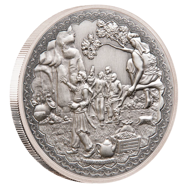 Silbermünze Ali Baba und die 40 Räuber (1.) 2019 - Niue - 1 Oz Antik Finish