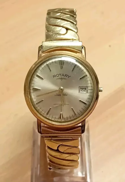 VINTAGE ROTARY PESEUX 1960s Gold Plated 17J Mens Date Watch. Needs Crown Winder. 17.90 PicClick UK
