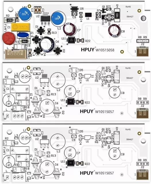 HPUY W10515058 W10515057 for whirlpool kenmore refrigerator led light,3pcs