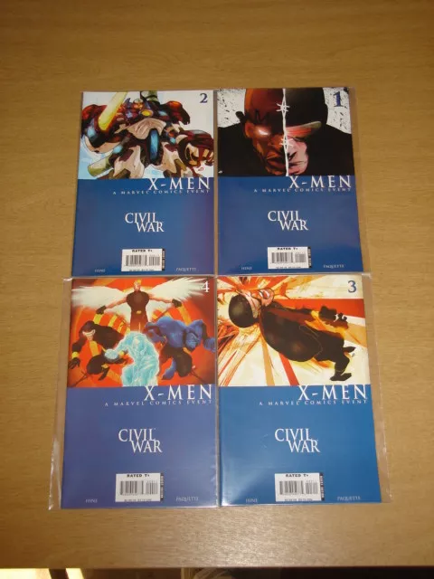 X-Men Civil War #1-4 Marvel Comics David Hine Nm Full Set (4)